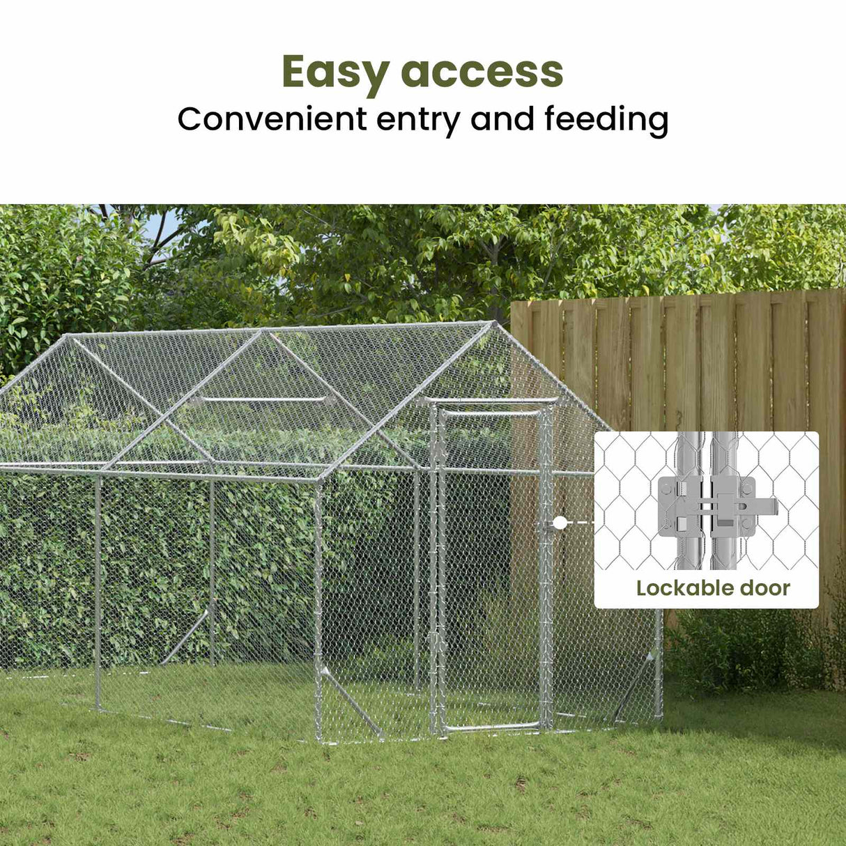 Chicken Cage Silver 400 x 170 x 177 cm Galvanised Steel