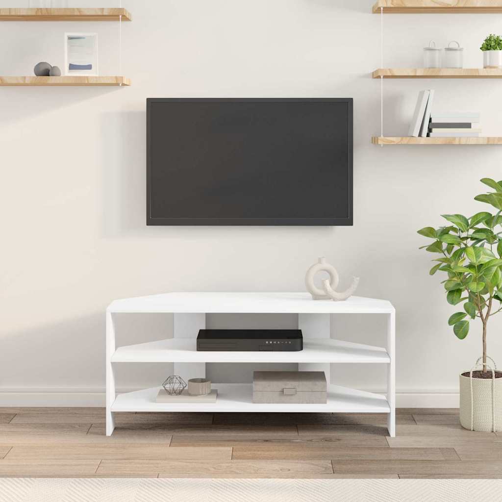 CornerTVCabinet 100 x 40.5 x 45 cm White Engineered Wood