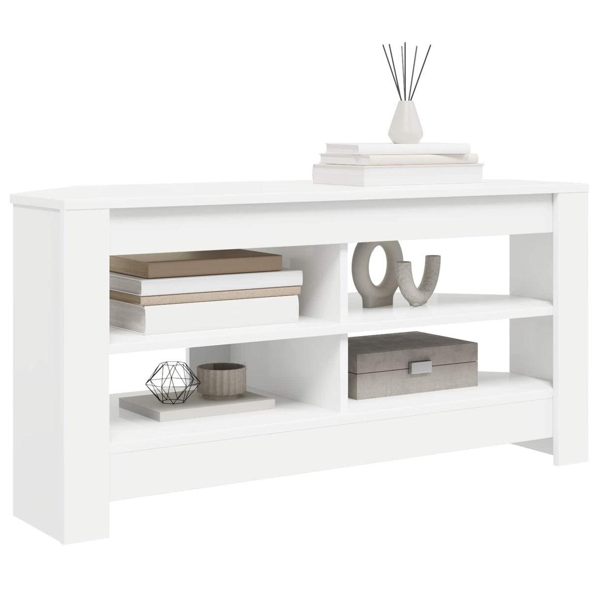 CornerTVCabinet 102 x 41 x 50 cm White Engineered Wood