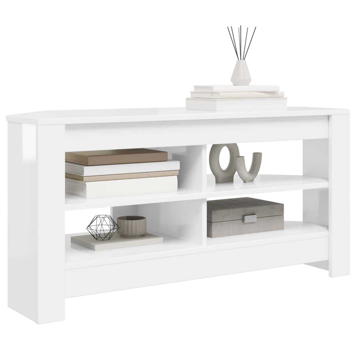 CornerTVCabinet 102 x 40,5 x 45 cm High gloss White