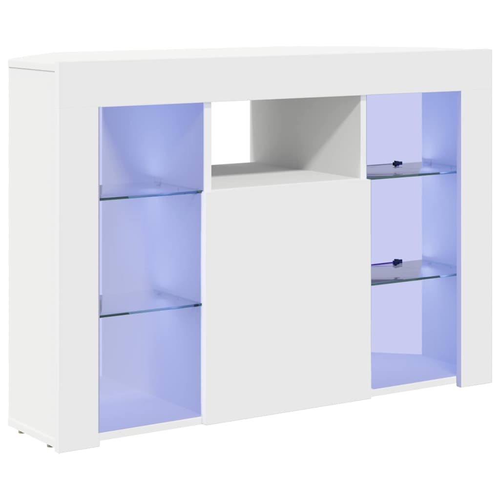 Corner LED TV Cabinet 100x40x68cm White Engineered Wood