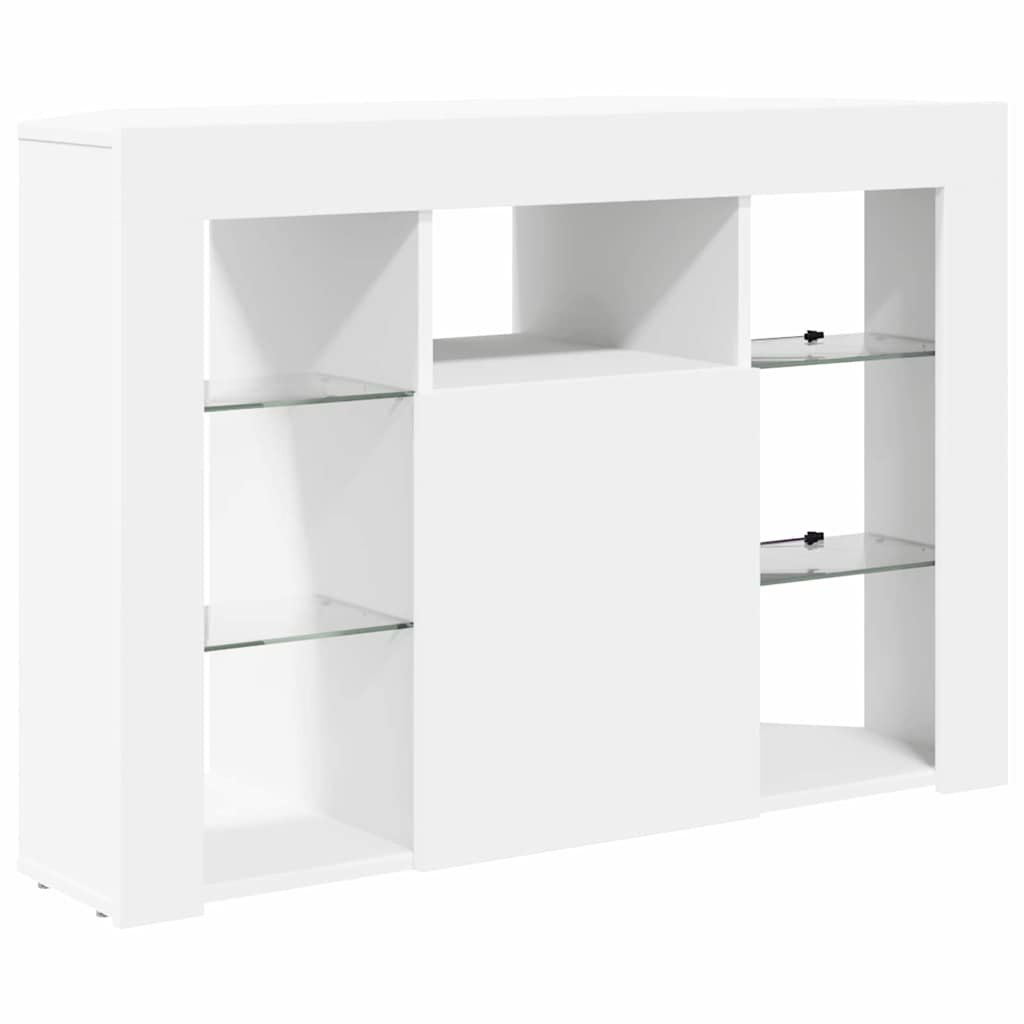Corner LED TV Cabinet 100x40x68cm White Engineered Wood