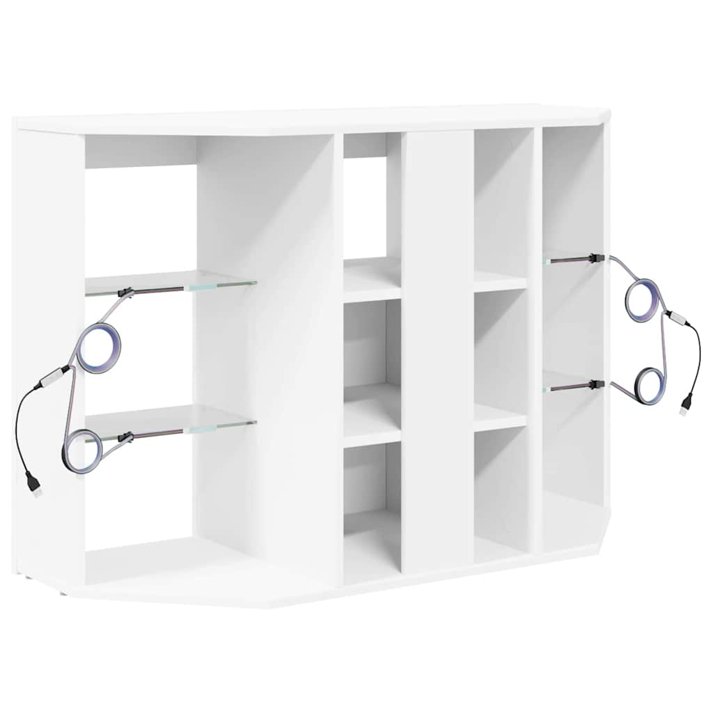 Corner LED TV Cabinet 100x40x68cm White Engineered Wood