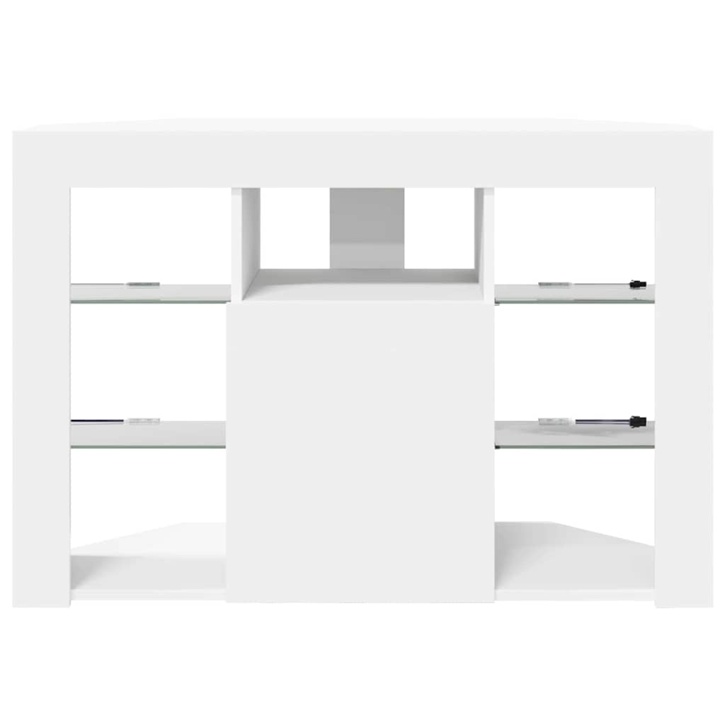 Corner LED TV Cabinet 100x40x68cm White Engineered Wood