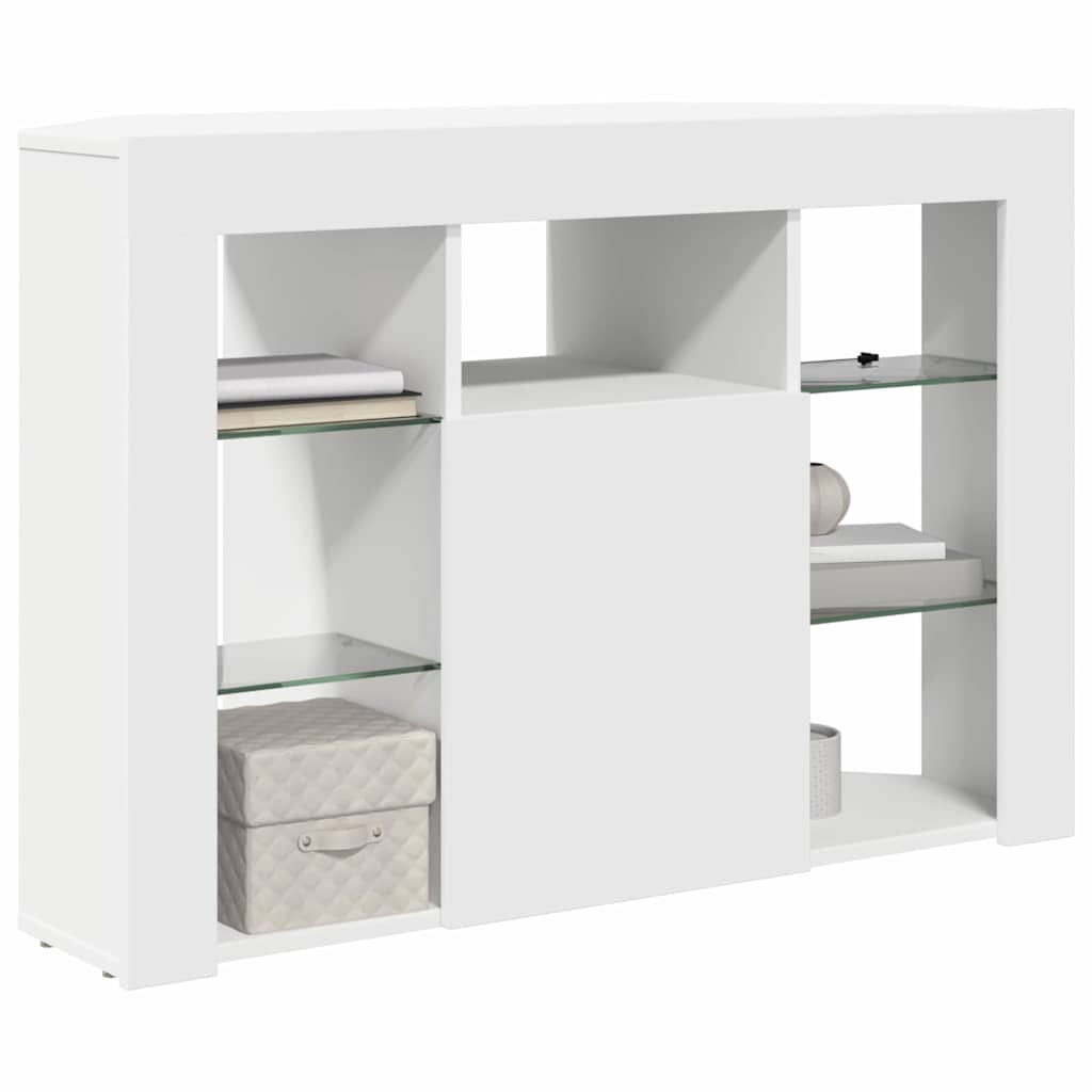 Corner LED TV Cabinet 100x40x68cm White Engineered Wood