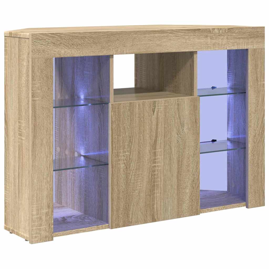 Corner LED TV Cabinet 100x40x68cm Sonoma Oak Engineered Wood