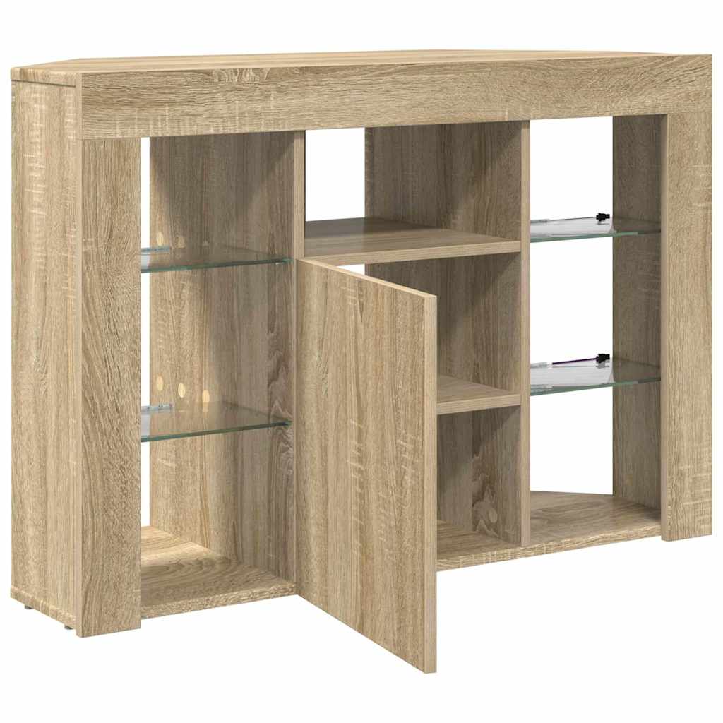 Corner LED TV Cabinet 100x40x68cm Sonoma Oak Engineered Wood