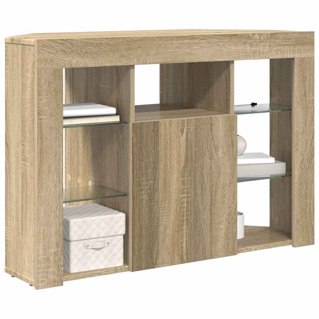 Corner LED TV Cabinet 100x40x68cm Sonoma Oak Engineered Wood