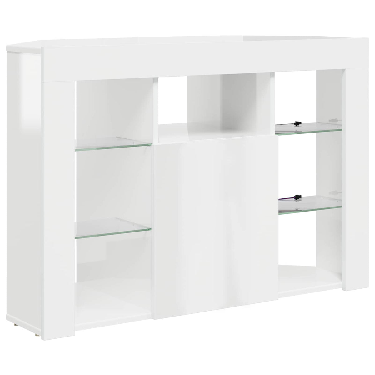 Corner LED TV Cabinet 100x40x68cm High gloss White