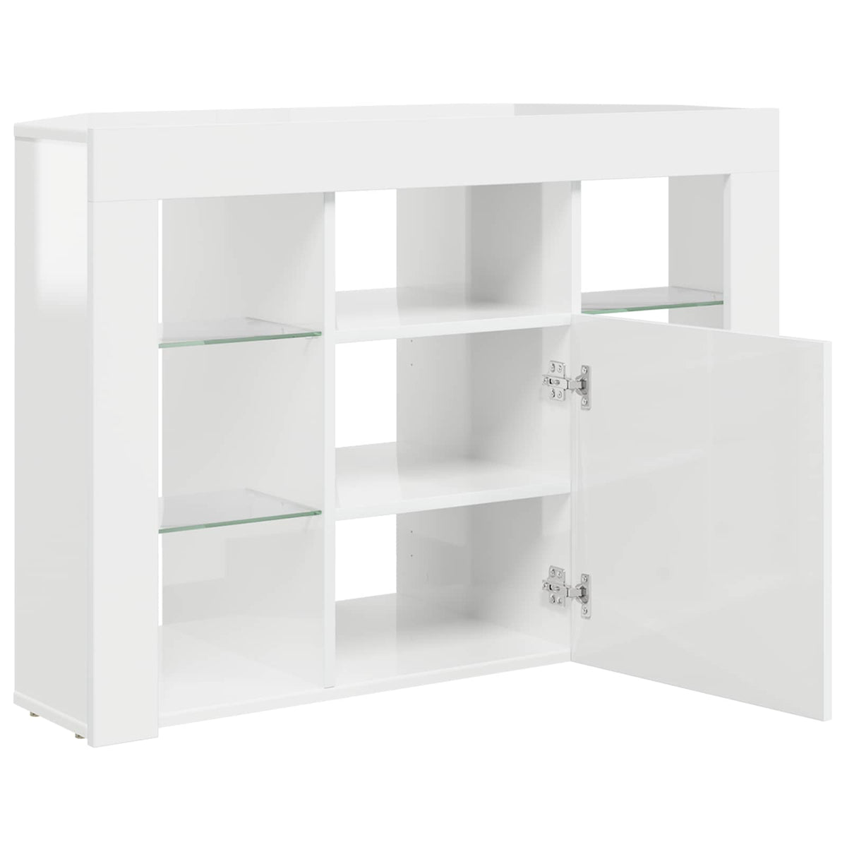 Corner LED TV Cabinet 100x40x68cm High gloss White