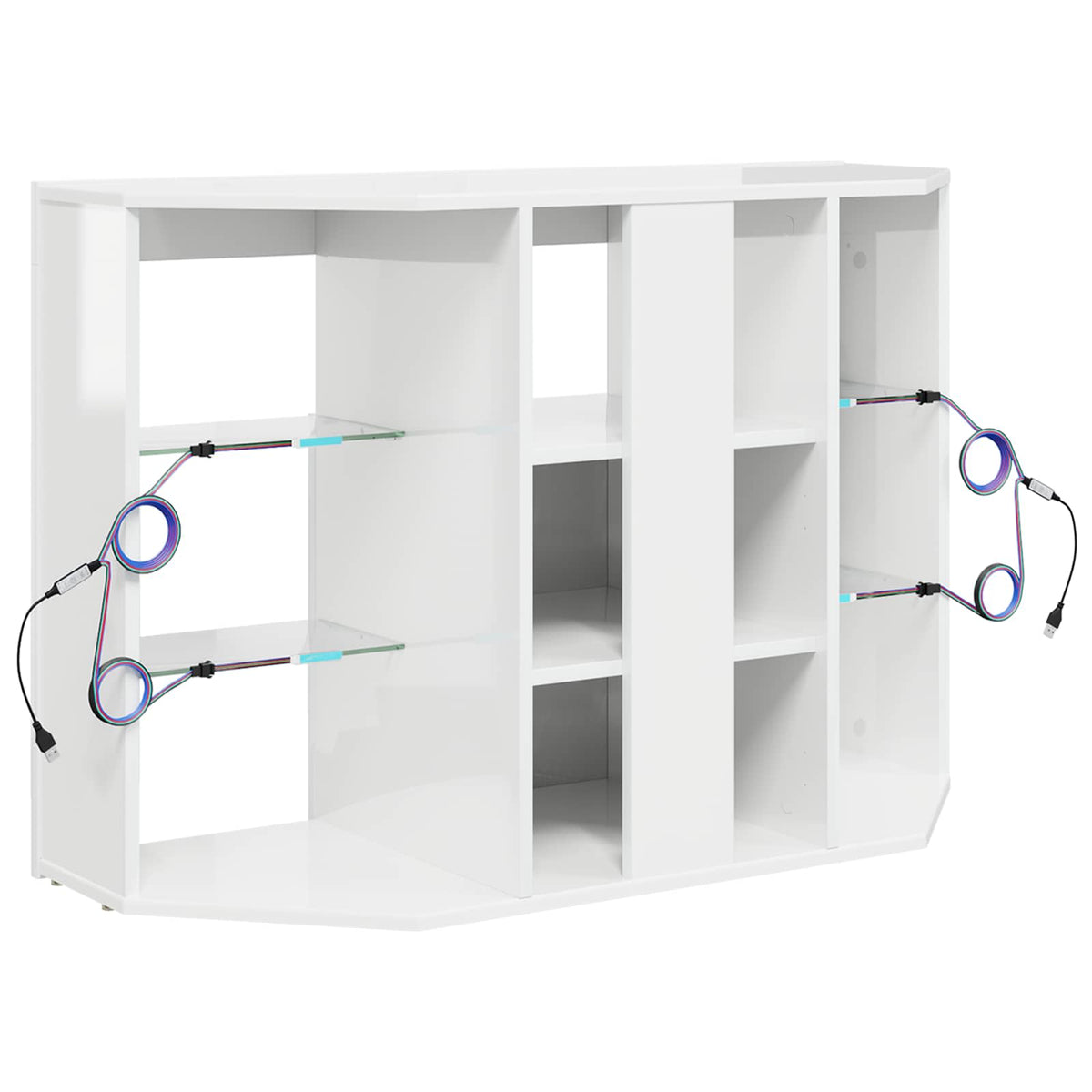 Corner LED TV Cabinet 100x40x68cm High gloss White