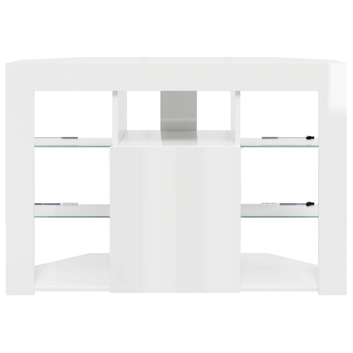 Corner LED TV Cabinet 100x40x68cm High gloss White