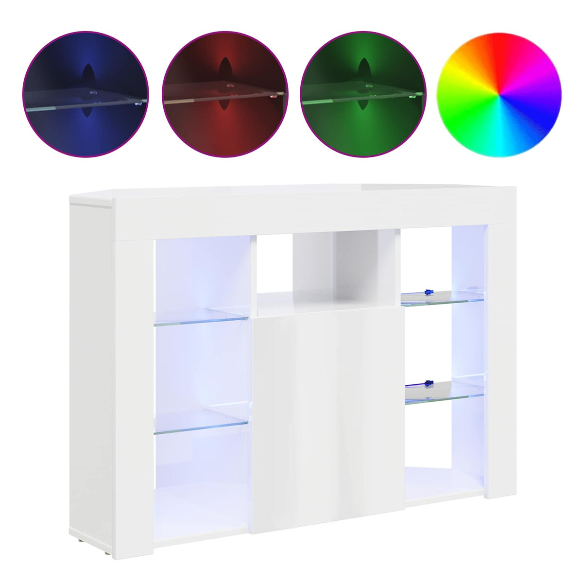 Corner LED TV Cabinet 100x40x68cm High gloss White