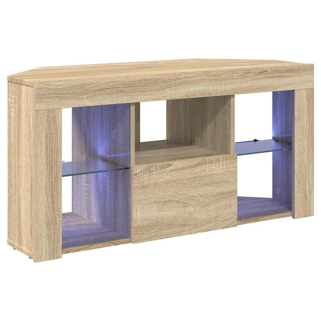 Corner LED TV Cabinet 100 x 40 x 50 cm Sonoma Oak