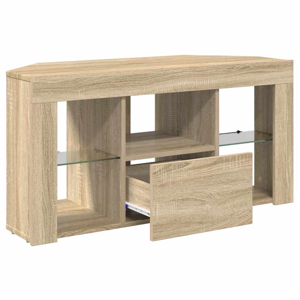 Corner LED TV Cabinet 100 x 40 x 50 cm Sonoma Oak