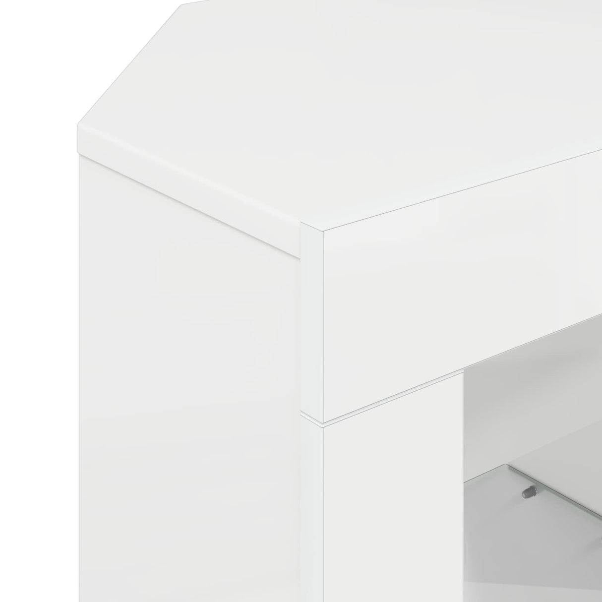 Corner LED TV Cabinet 100 x 40 x 50 cm High gloss White