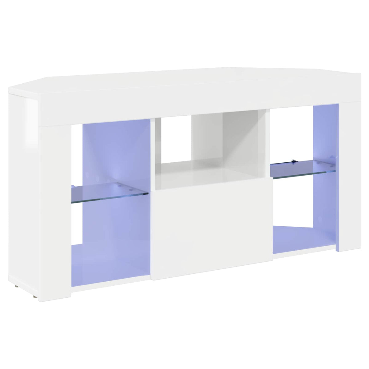 Corner LED TV Cabinet 100 x 40 x 50 cm High gloss White