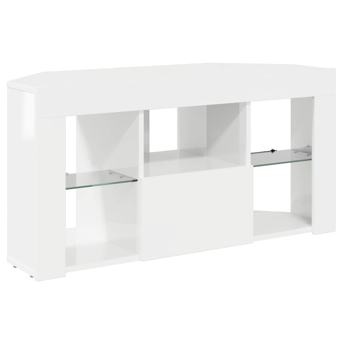 Corner LED TV Cabinet 100 x 40 x 50 cm High gloss White