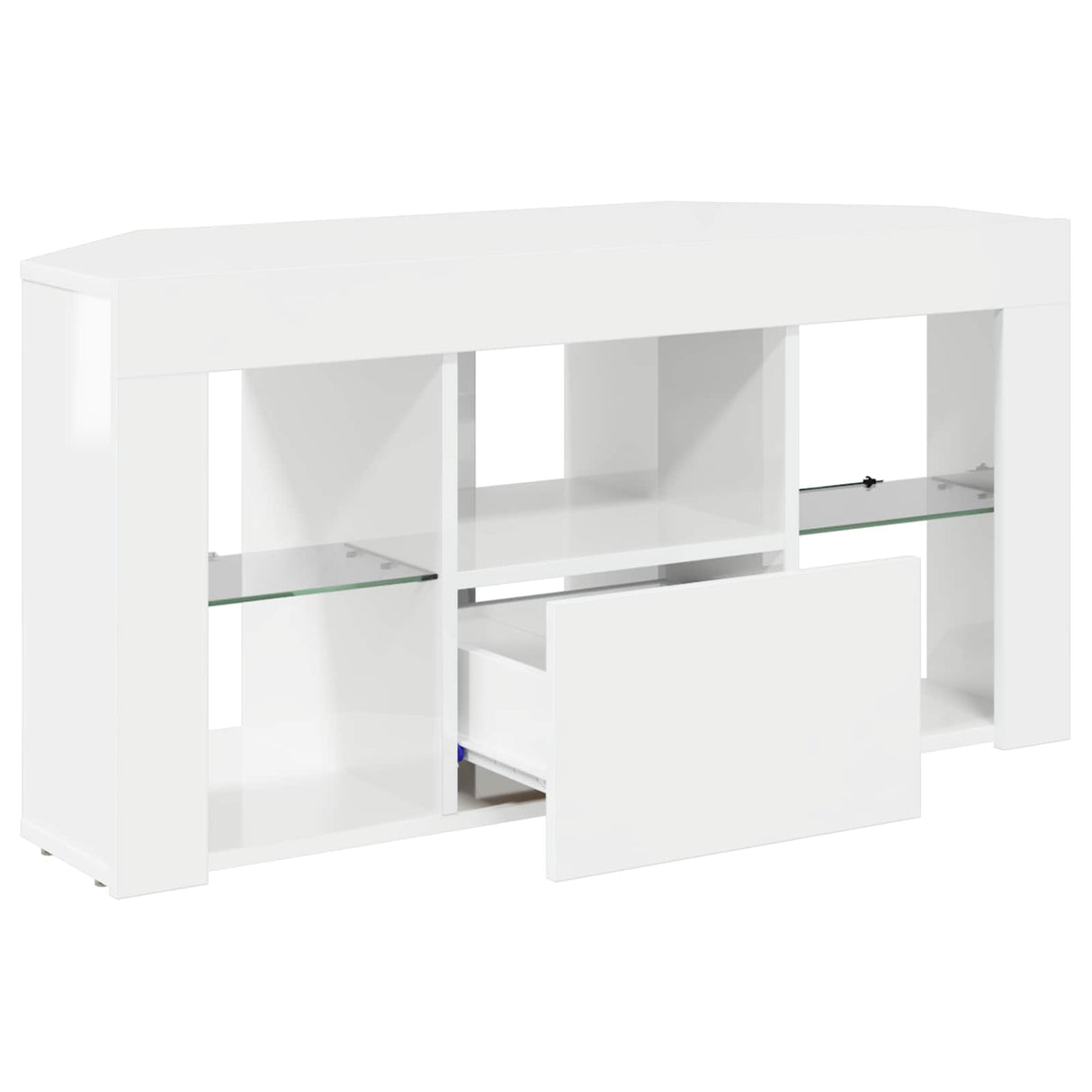 Corner LED TV Cabinet 100 x 40 x 50 cm High gloss White
