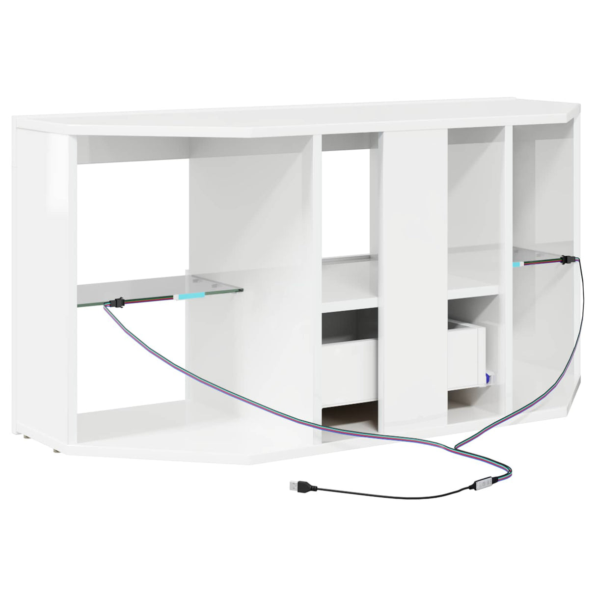 Corner LED TV Cabinet 100 x 40 x 50 cm High gloss White