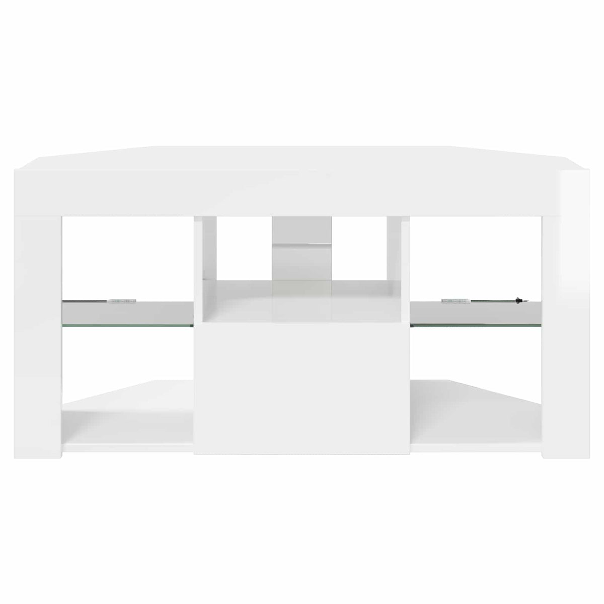 Corner LED TV Cabinet 100 x 40 x 50 cm High gloss White