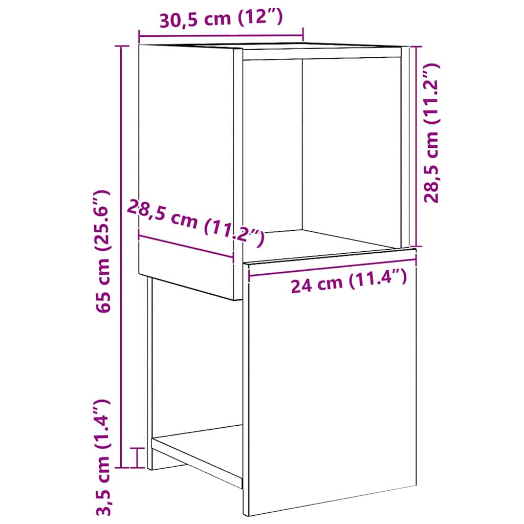 Corner Cabinet Sonoma Oak 30,5x30x65cm Engineered Wood