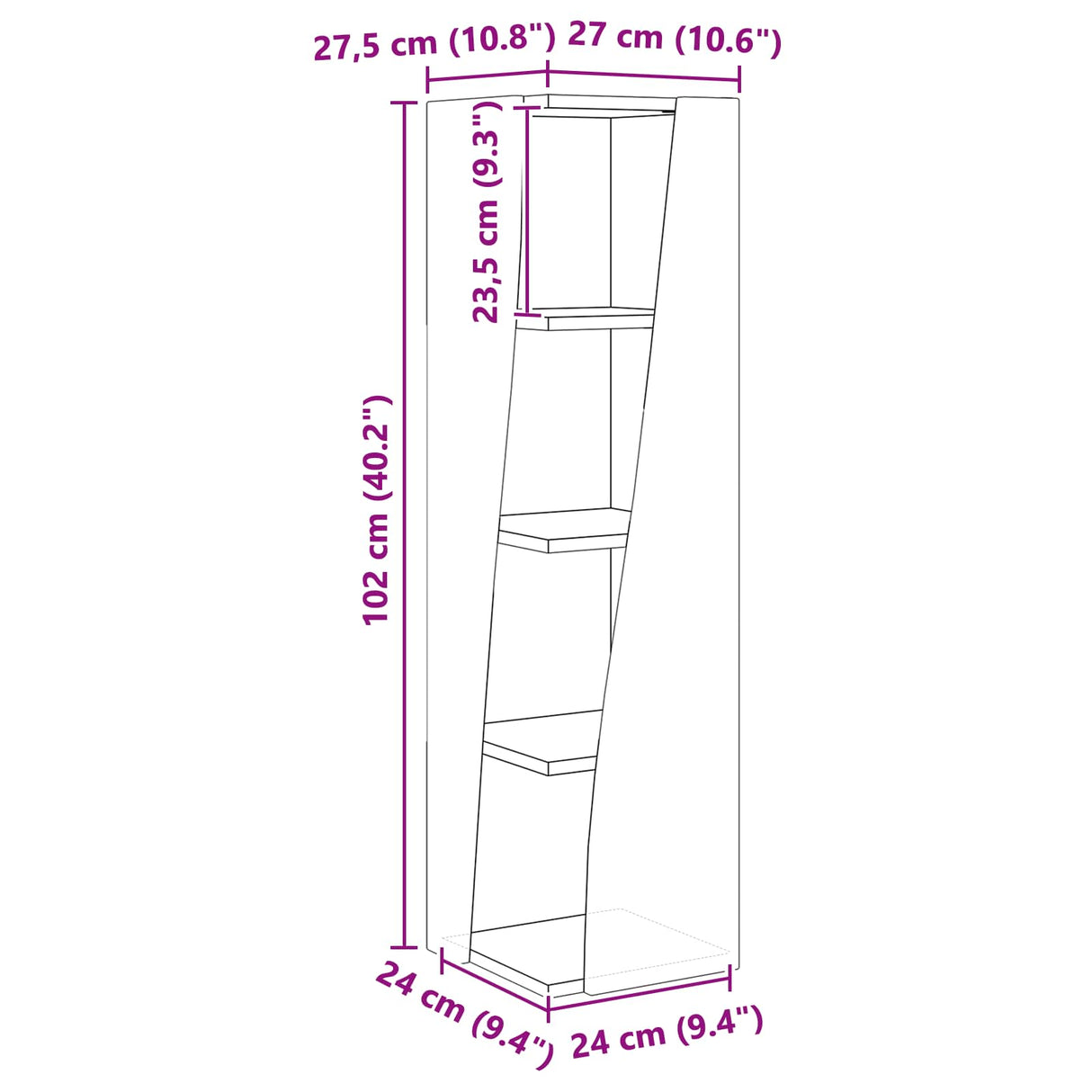 Corner Cabinet 27,5x27x102cm Engineered Wood Sonoma Oak