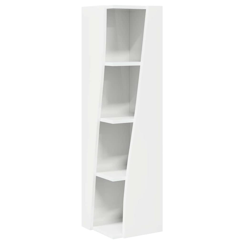 Corner Cabinet High Gloss White 27,5x27x102cm Engineered Wood