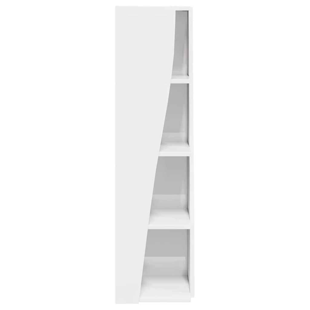 Corner Cabinet High Gloss White 27,5x27x102cm Engineered Wood
