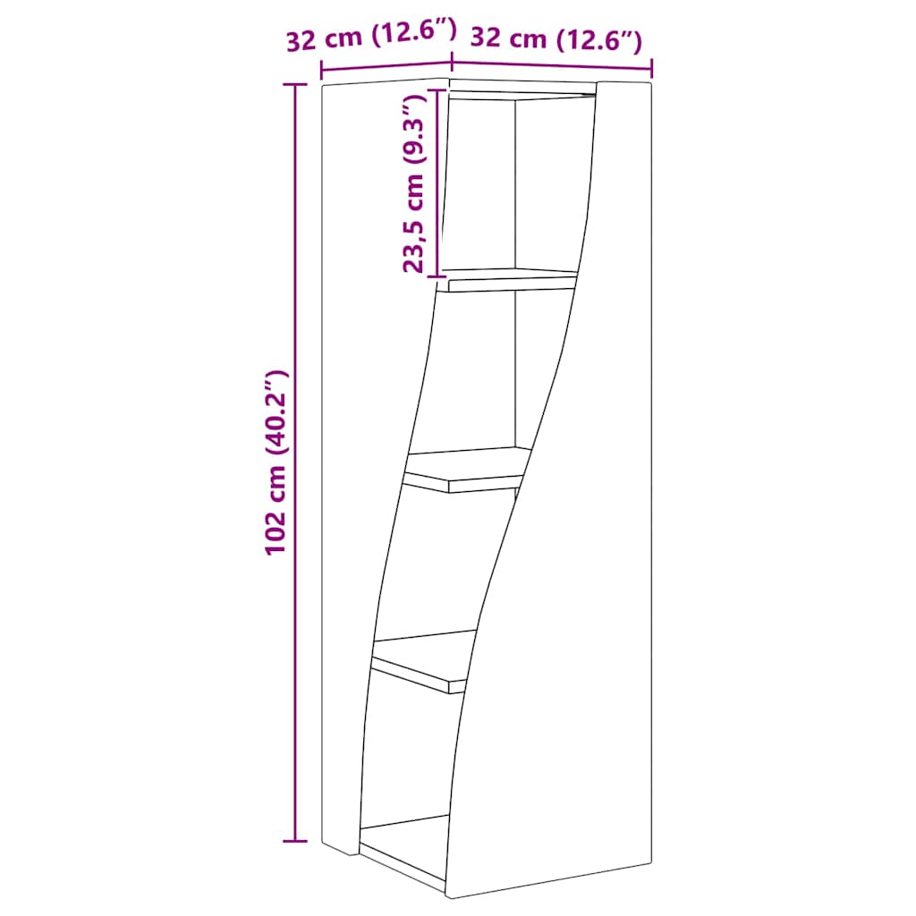 Corner Cabinet Sonoma Oak 32x32x102cm Engineered Wood
