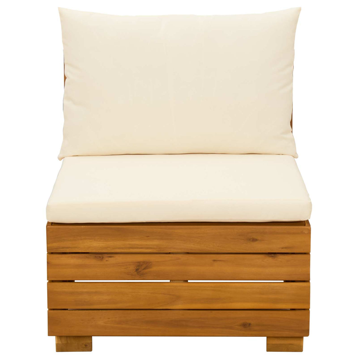 Garden Lounge Set with Cushion 2 Piece Brown Solid Acacia Wood