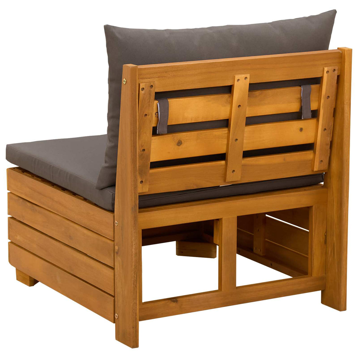 Garden Middle Sofa Solid Acacia Wood Brown