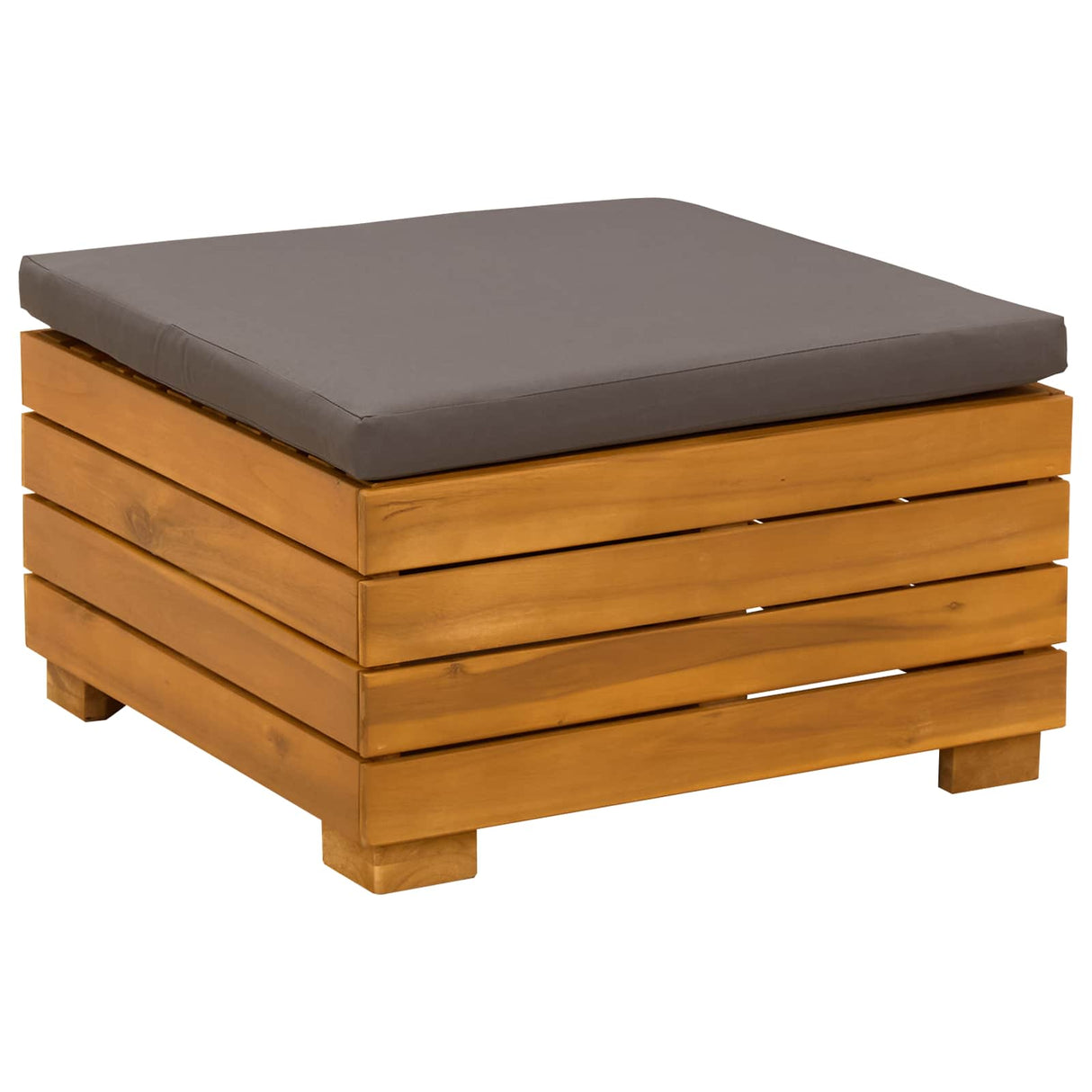 Garden Lounge Set with Cushion 2 Piece Brown Solid Acacia Wood