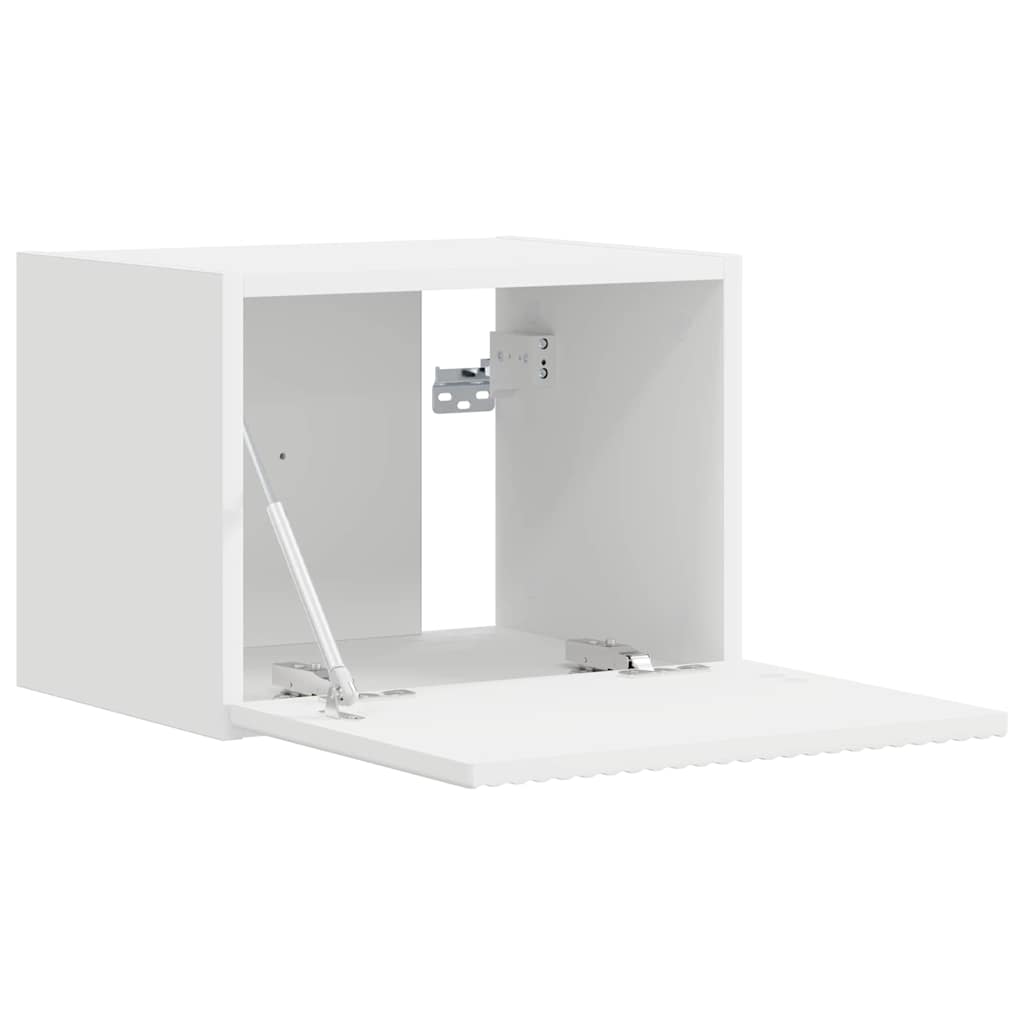 TV Wall Cabinet 2 pcs White Engineered Wood