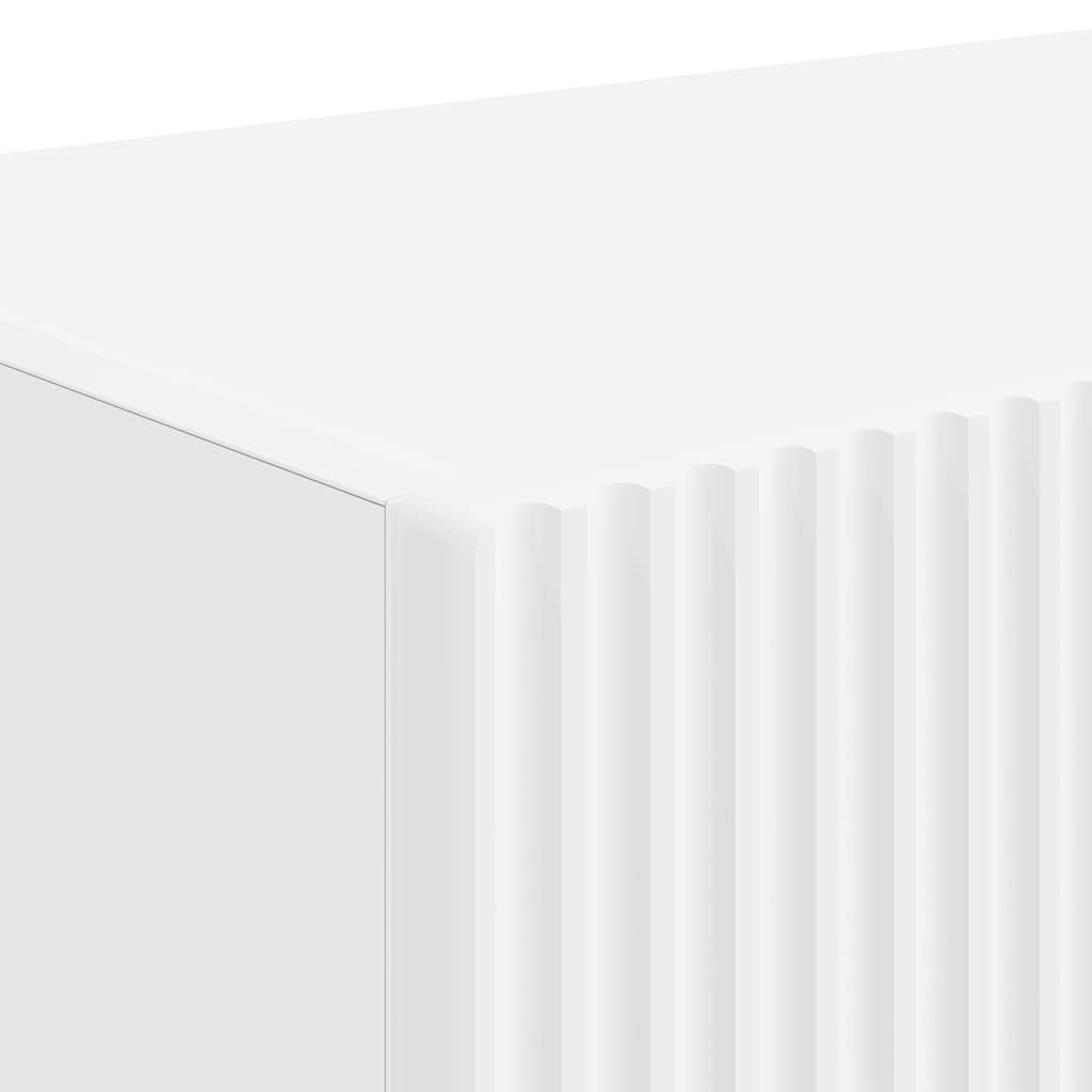 TV Wall Cabinet 2 pcs White Engineered Wood