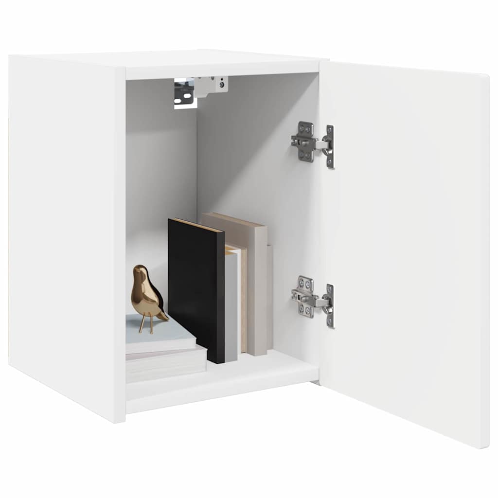 TV Wall Cabinet 2 pcs White Engineered Wood