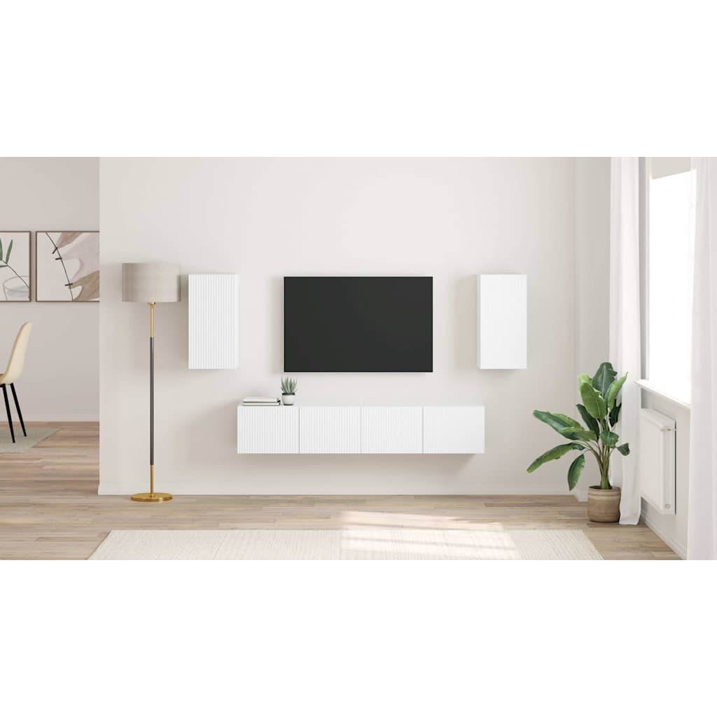 TV Wall Cabinet 2 pcs White 30 x 31 x 60 cm Engineered Wood