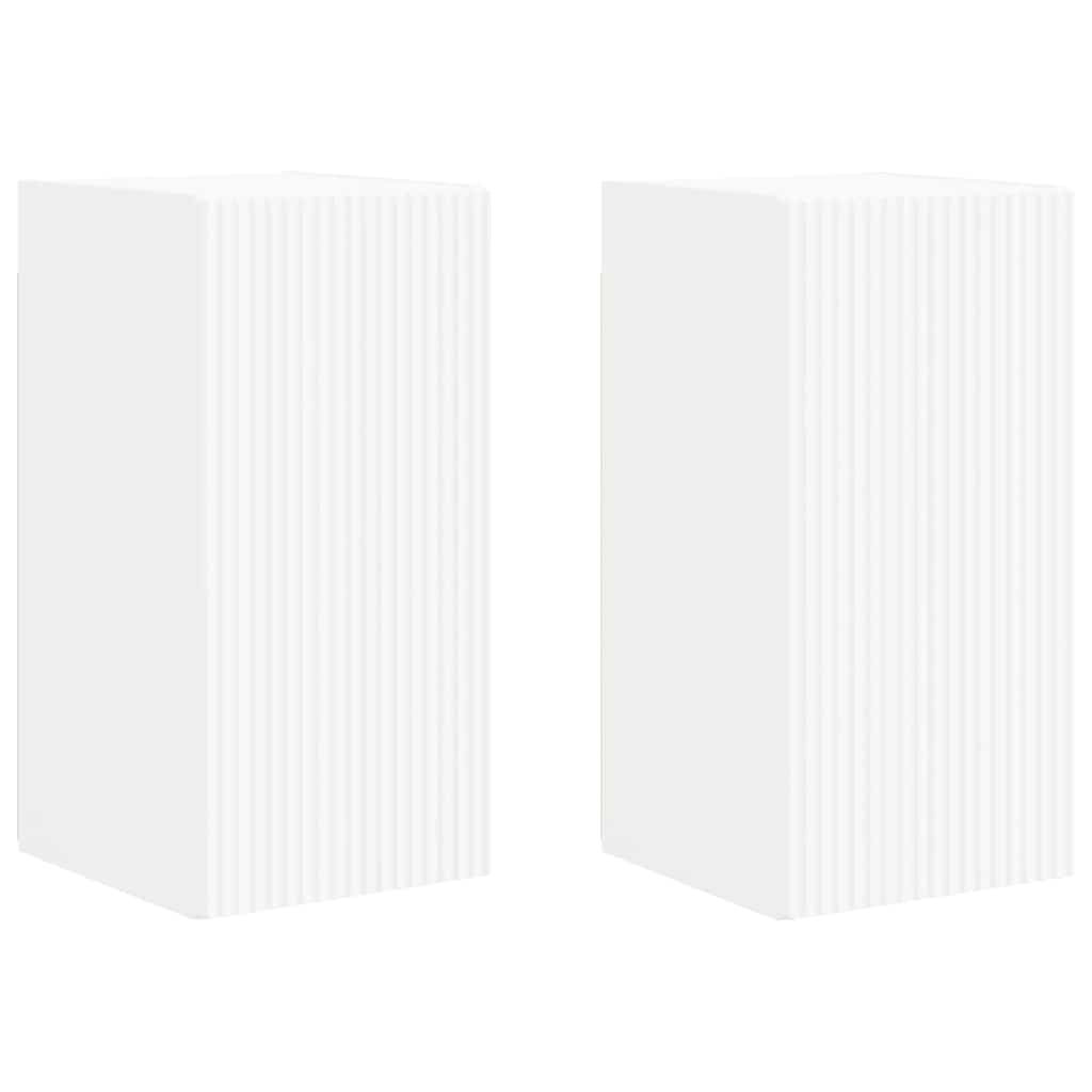 TV Wall Cabinet 2 pcs White Engineered Wood