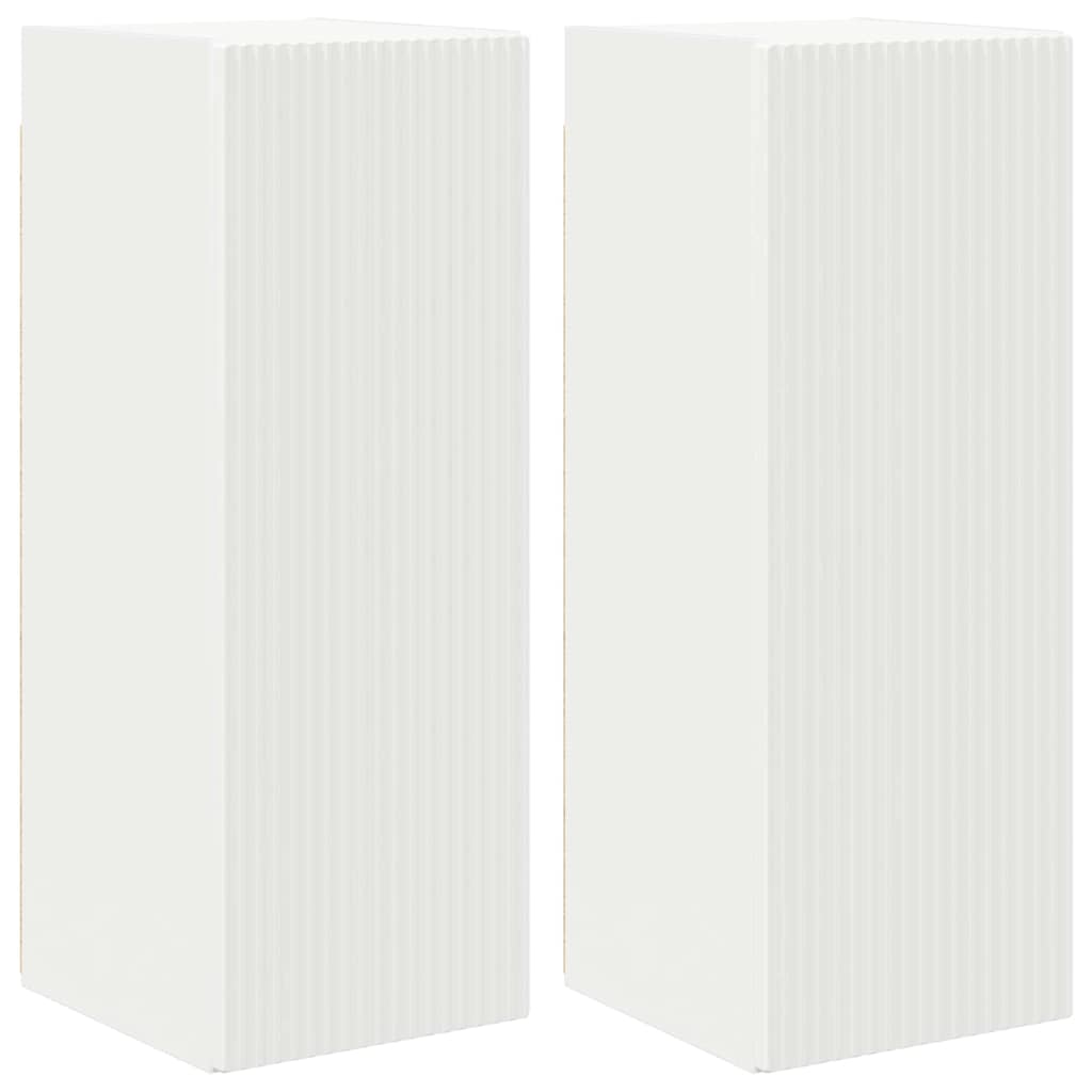 TV Wall Cabinet 2 pcs White 30 x 31 x 80 cm Engineered Wood