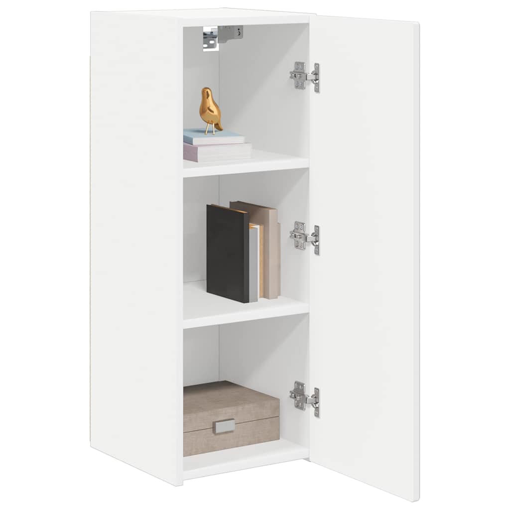 TV Wall Cabinet 2 pcs White Engineered Wood