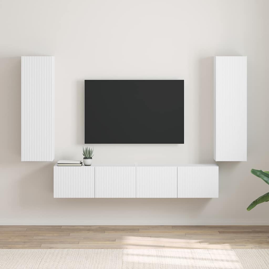 TV Wall Cabinet 2 pcs White 30 x 31 x 100 cm Engineered Wood