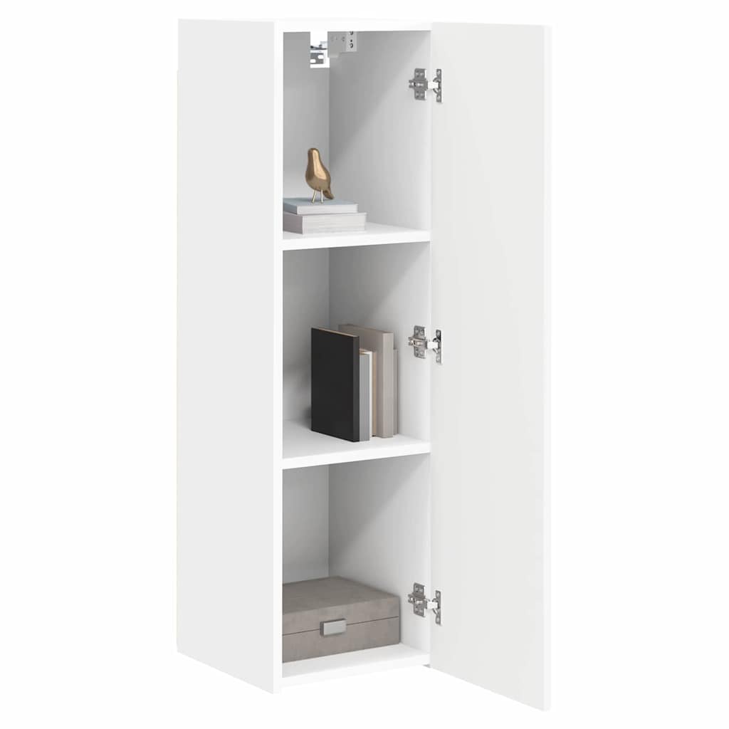 TV Wall Cabinet 2 pcs White Engineered Wood