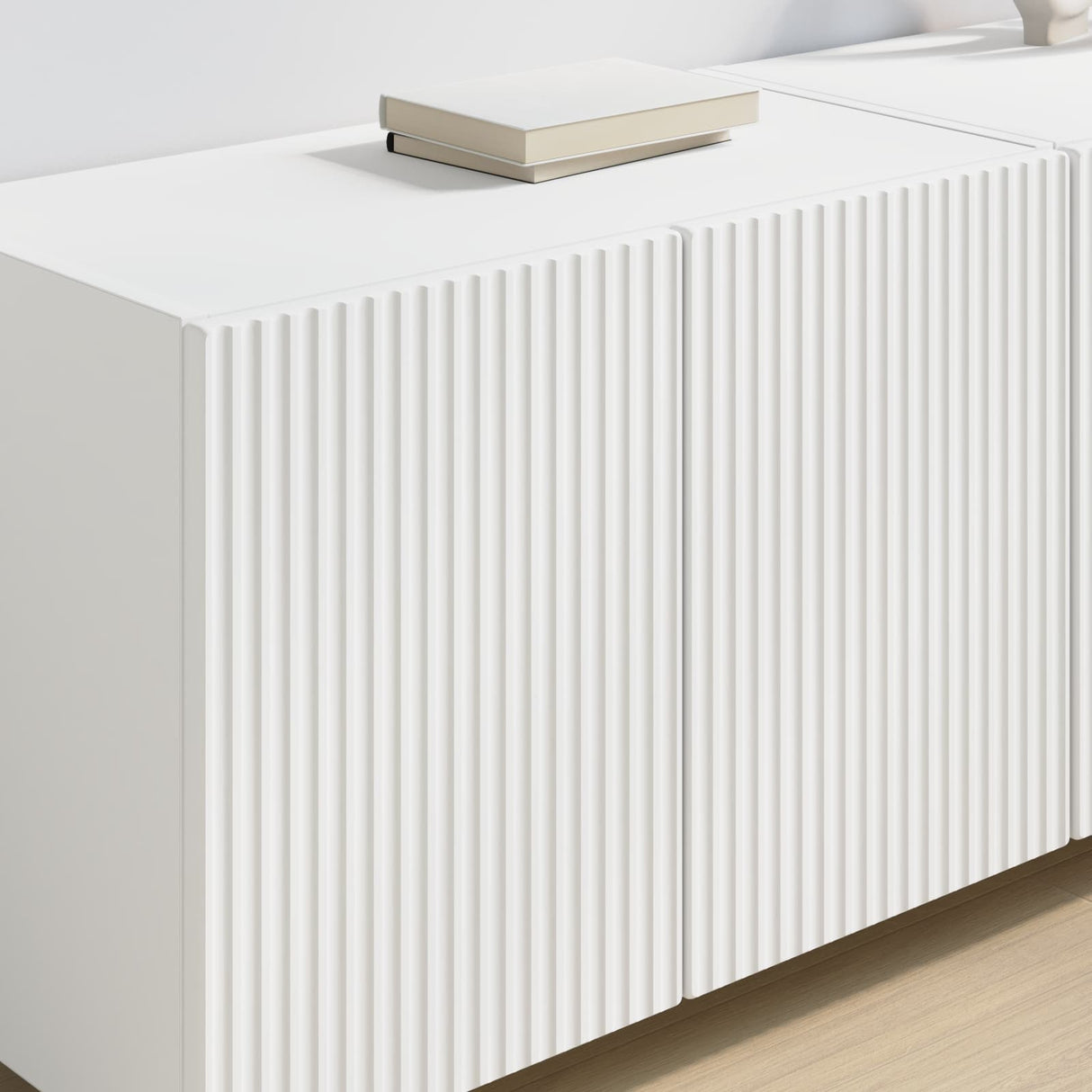 TV Wall Cabinet 2 pcs White Engineered Wood
