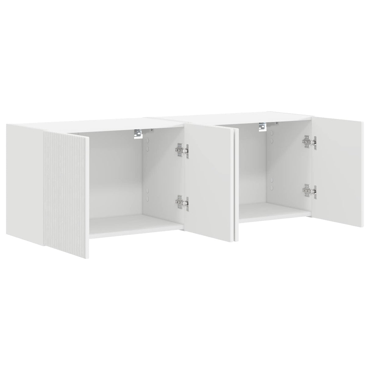 TV Wall Cabinet 2 pcs White Engineered Wood
