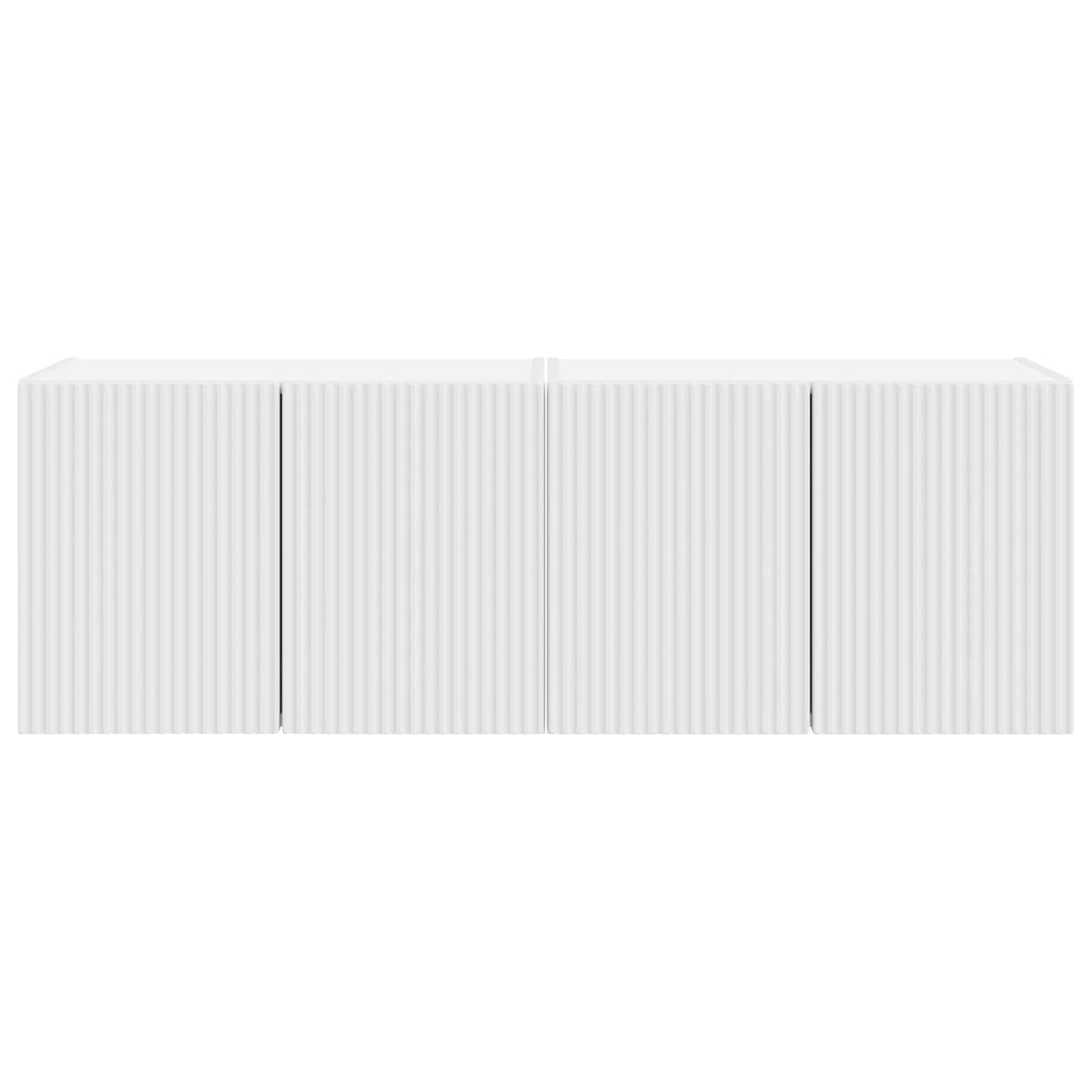TV Wall Cabinet 2 pcs White Engineered Wood