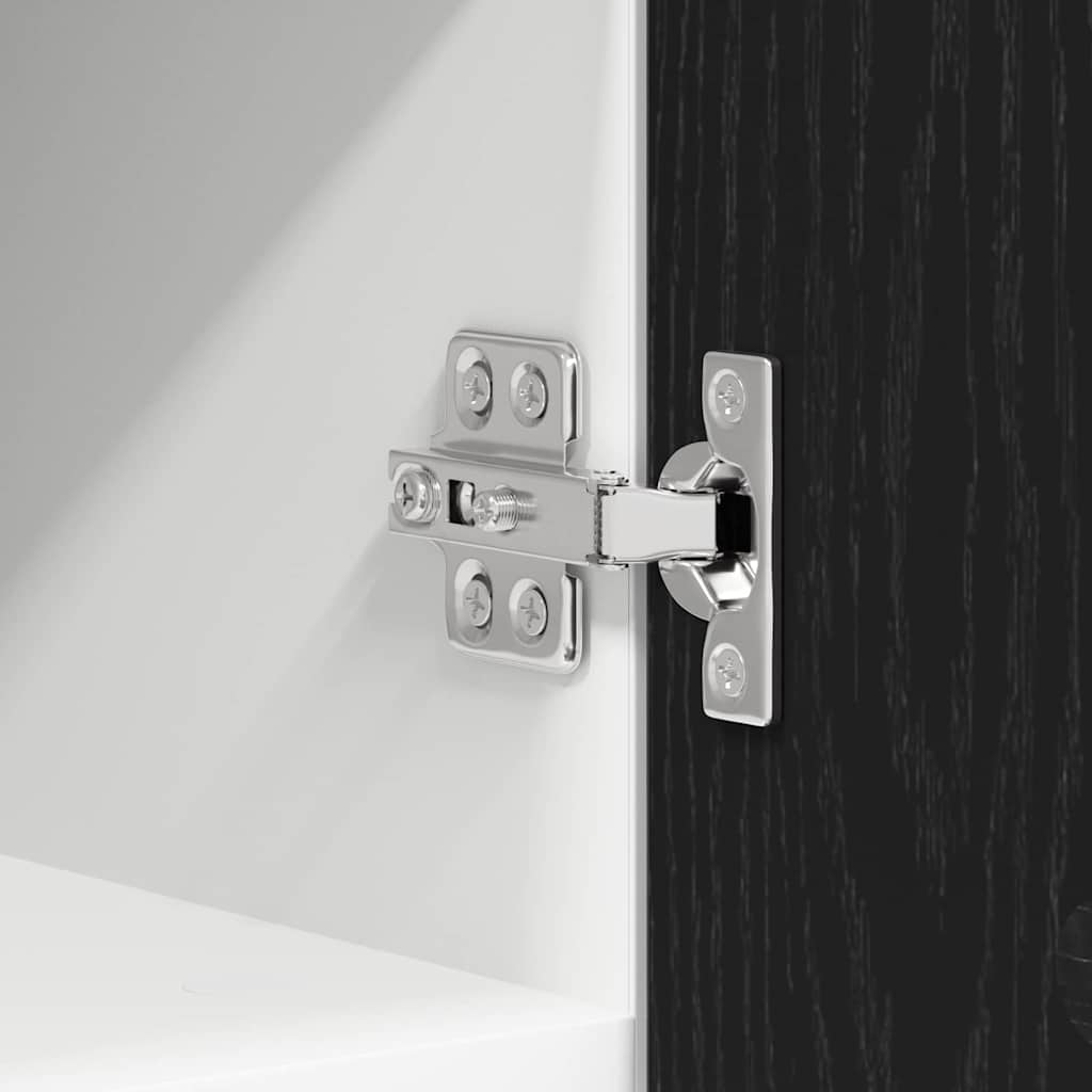 Hanging Cabinet Riga Black Oak and White 30 x 31 x 40 cm