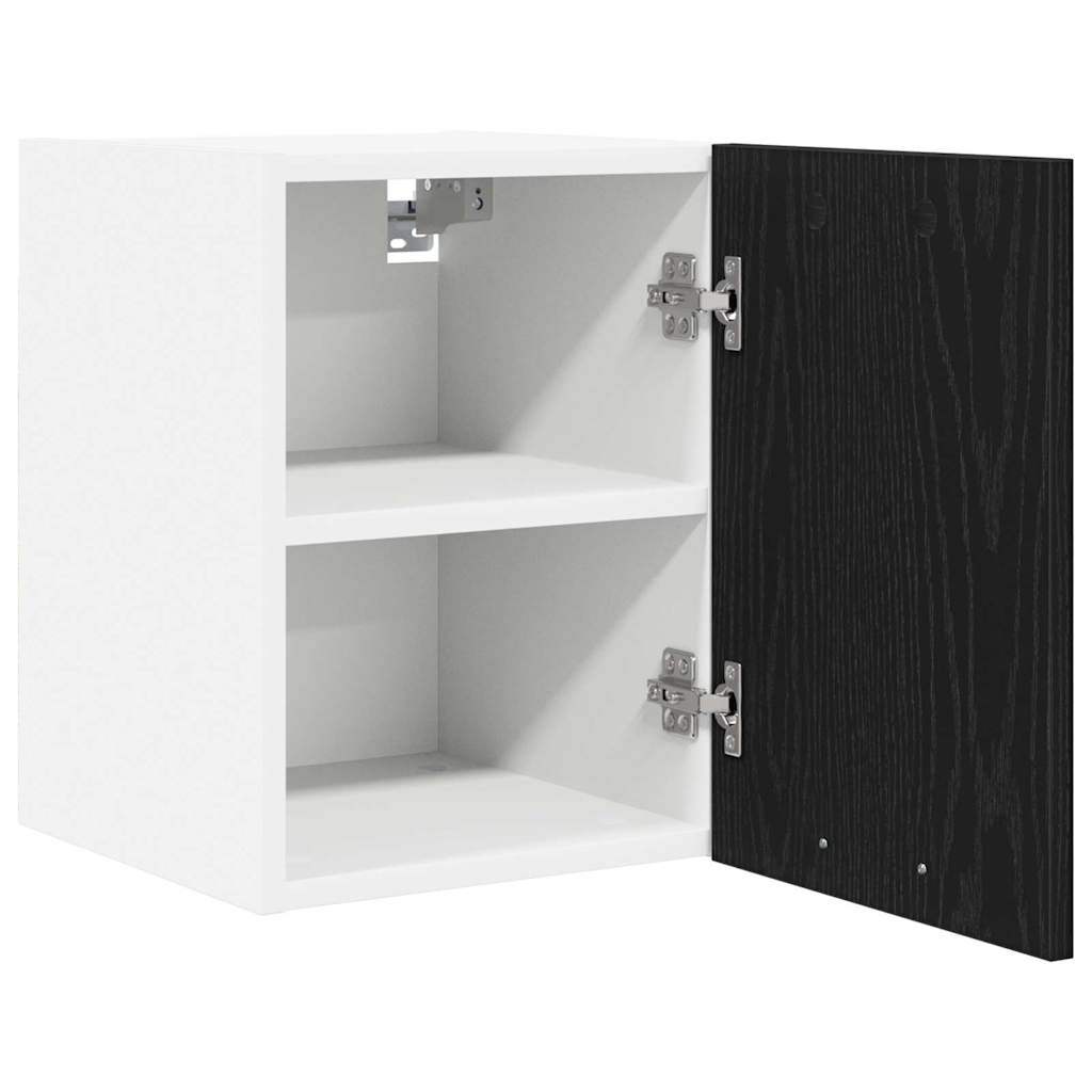 Hanging Cabinet Riga Black Oak and White 30 x 31 x 40 cm