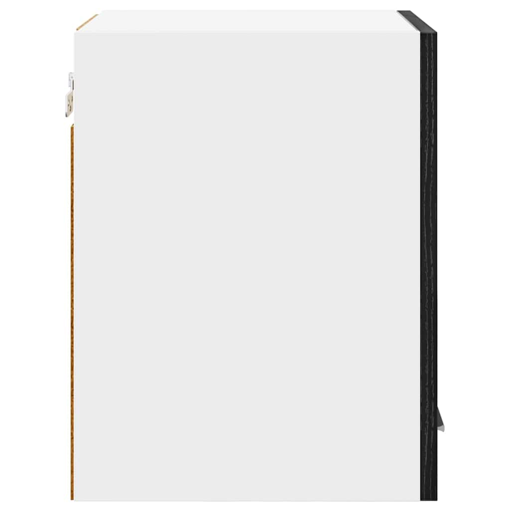 Hanging Cabinet Riga Black Oak and White 30 x 31 x 40 cm