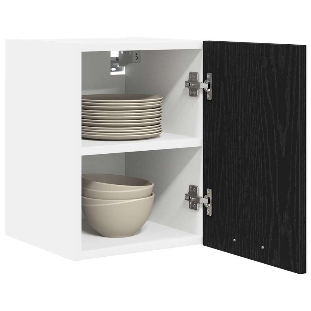 Hanging Cabinet 2 pcs Black Oak and White 30 x 31 x 40 cm