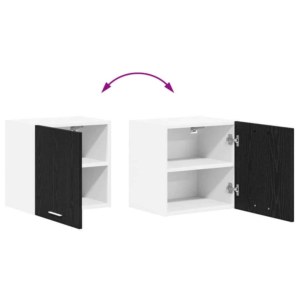 Hanging Cabinet Riga Black Oak and White 40 x 31 x 40 cm